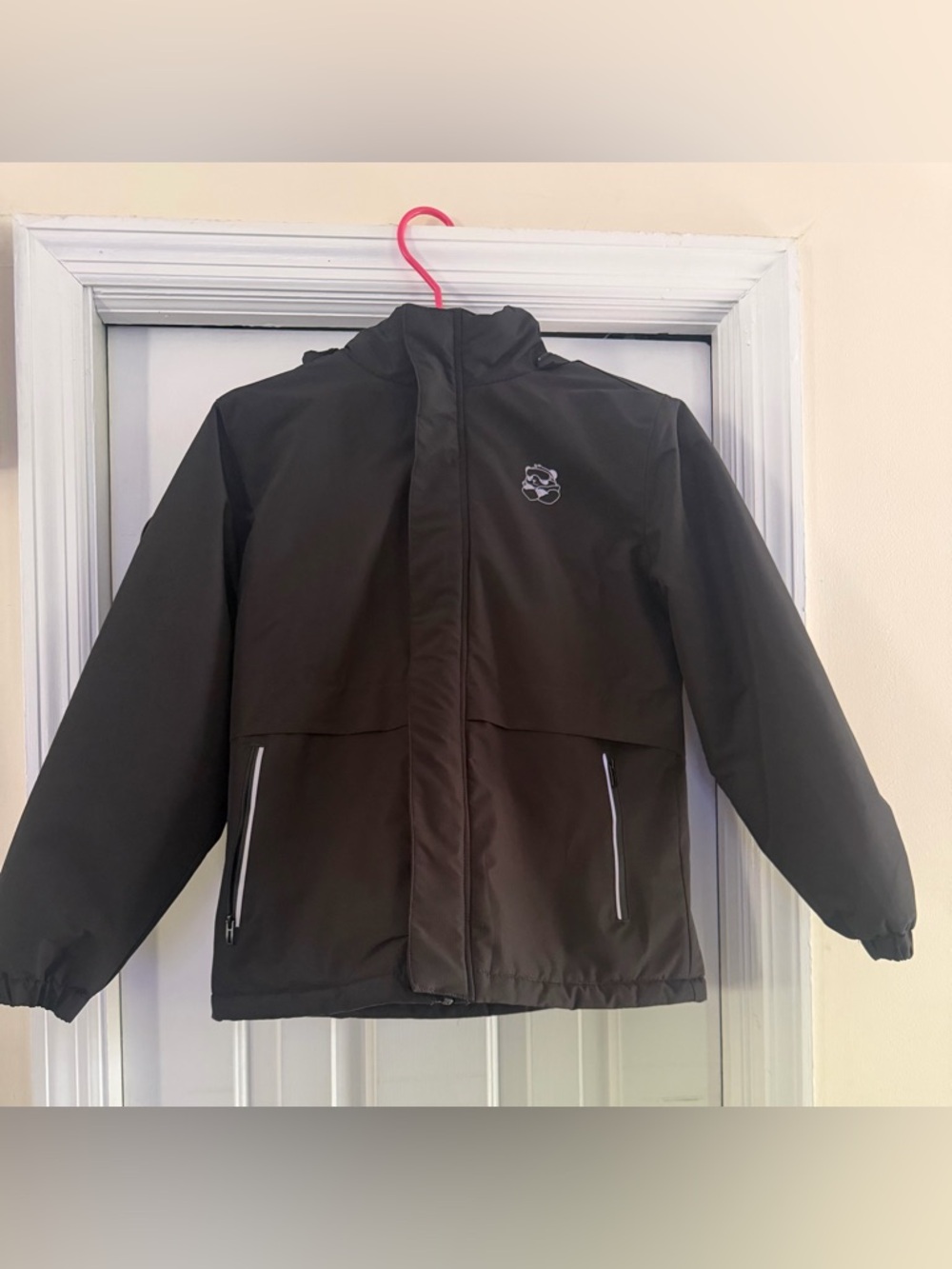 Kids Bylesin Black Hooded Waterproof Lined Coat